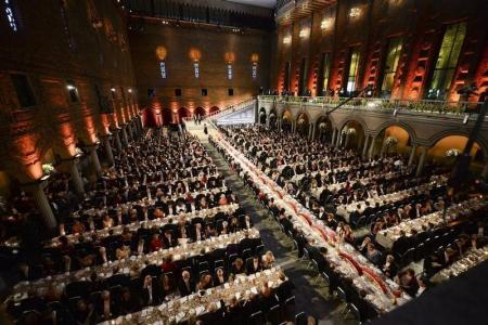 مأدبة على شرف توزيع جوائز نوبل في ستوكهولم يوم 10 ديسمبر 2014 - 