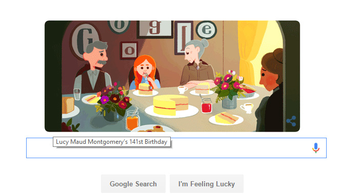 جوجل دوودل تحتفل بذكري ميلاد الروائية لوسي مونتجمري