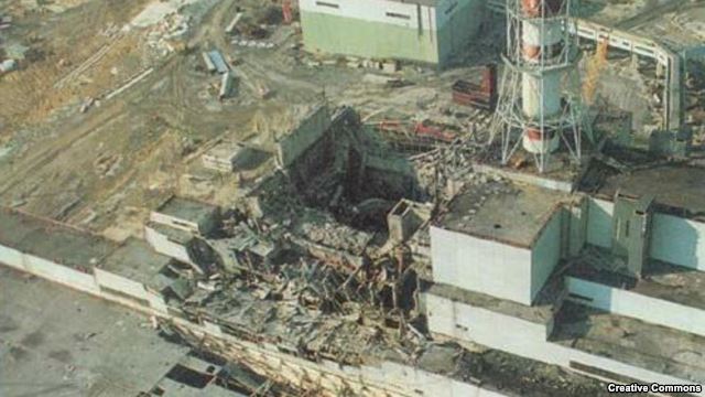 صورة المعمل الذي حدثت به كارثة تشيرنوبيل في أوكرانيا