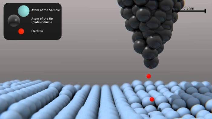 مجهر يتعامل مع الذرات من نوع scanning tunneling microscope 