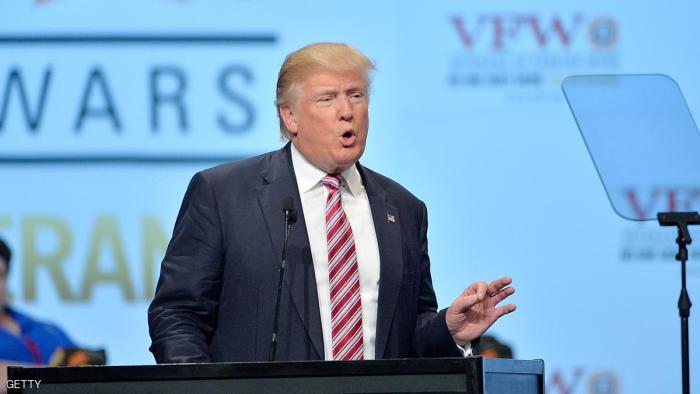 مرشح الحزب الجمهوري دونالد ترامب خلال مؤتمر إنتخابي يوم 26 يوليو 2016