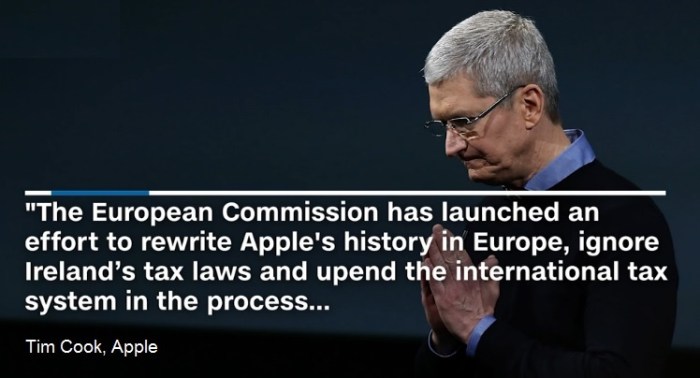 رد فعل غاضب من شركة أبل التي صرحت أنها سوف تعترض علي القرار الأوربي