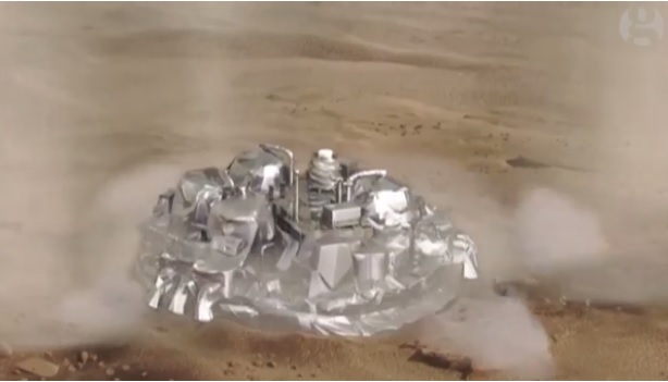 تشير الصور التي بثتها ناسا الي تحطم المسبار الأوربي علي سطح المريخ أثناء عملية الهبوط