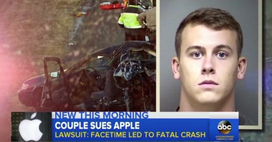 السائق المتورط في الحادث، جاريت ويلهلم، وسيارة أسرة الطفلة التي تحطمت نتيجة الأصطدام