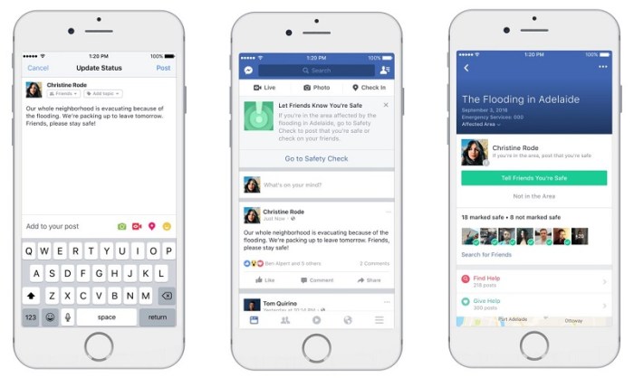خدمة المساعدة من فيسبوك سواء للأشخاص المتواجدون في أماكن الكوارث أو لمن يمكنهم المساعدة