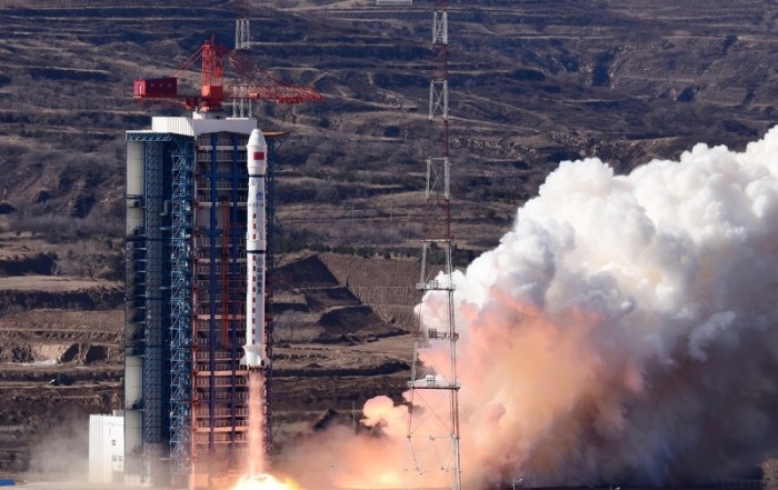 أنطلق صاروخ حاملا القمر الصناعي جاوفن-7 عالي الكفاءة من مركز تاييوان لإطلاق الأقمار الصناعية بشمال الصين يوم الأحد 3 نوفمبر 2019