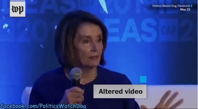 تنتشر مقاطع الفيديو التي تم تحريفها عبر وسائل التواصل الاجتماعي عن رئيسة مجلس النواب نانسي بيلوسي (نائبة ديموقراطية عن ولاية كاليفورنيا) ، التي تباطأت لجعل صوتها بطيئًا ومتقطعا