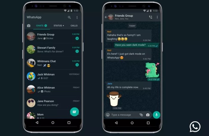 خاصية الوضع الليلي من واتساب