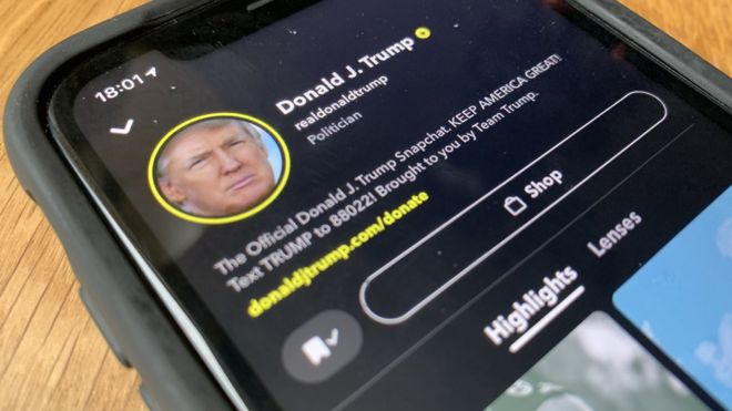 تطبيق سناب شات يوقف الترويج لحساب الرئيس الأمريكي ترامب بسبب العنصرية