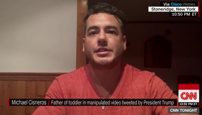 مايكل سيسنيروس والد أحد الطفلين الذين ظهرا في الفيديو الذي نشره الرئيس الأمريكي ترامب