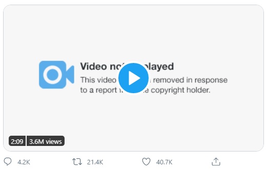 تغريدة ترامب بعد حذف المقطع المصور