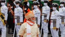 رئيس الوزراء الهندي ناريندرا مودي في نيودلهي يوم السبت 15 أغسطس 2020