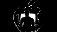 هاكر يظهر داخل شعار شركة أبل