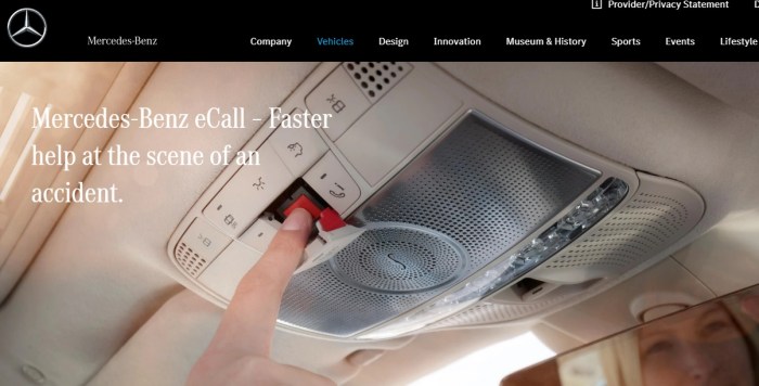 خلل في تقنية اي كول لمكالمات الطوارئ في سيارات مرسيدس بنز بالولايات المتحدة ودول أخري