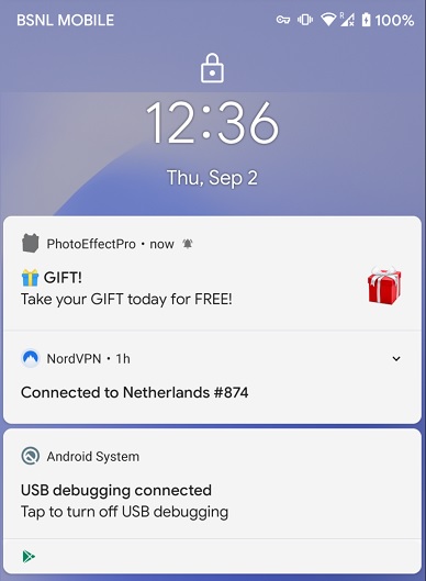 الرسالة الخادعة التي تدعو المستخدم للضغط علي الرابط للحصول علي الجائزة