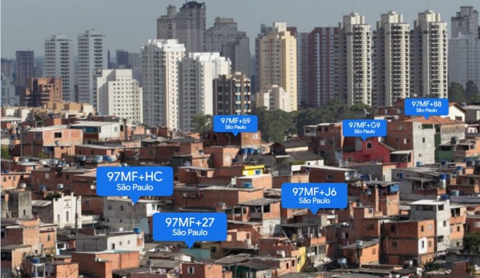 خدمة جوجل بلس كودز مثل عناوين المنازل في المناطق التي لا يوج بها عناوين