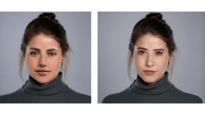 استخدم حساب مزيف صورة للممثلة فاليريا مينينديز (يمين)وتلاعب بها كما تظهر على اليسار.