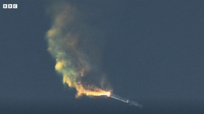 لحظة انفجار ستارشيب