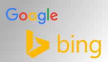 شعار محركي البحث جوجل و بينج من مايكروسوفت