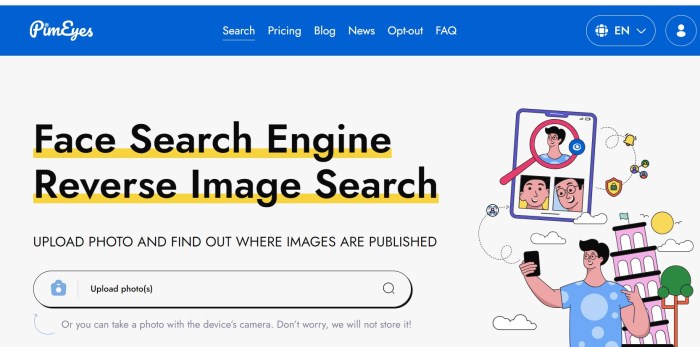 محرك بحث الصور Pimeyes يستخدم تكنولوجسا الذكاء الاصطناعي للتعرف علي الوجوه