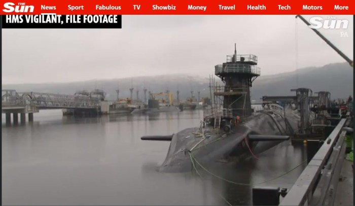 نشرت صحيفة ذا صن يوم الثلاثاء 20 فبراير عن فشل إطلاق صاروخ نووي بريطاني، حيث أخطأ ترايدنت إطلاقه بشكل كبير و"سقط" في المحيط على بعد ياردات فقط