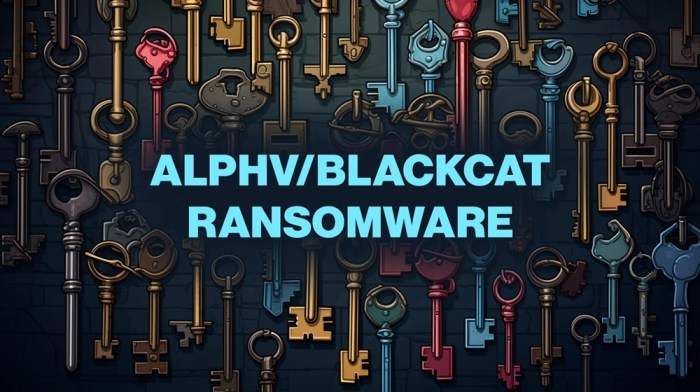 شعار مجموعة قرصنة الفدية التي يطلق عليها alphv وأيضا بطلق عليها القطة السوداء Black Cat