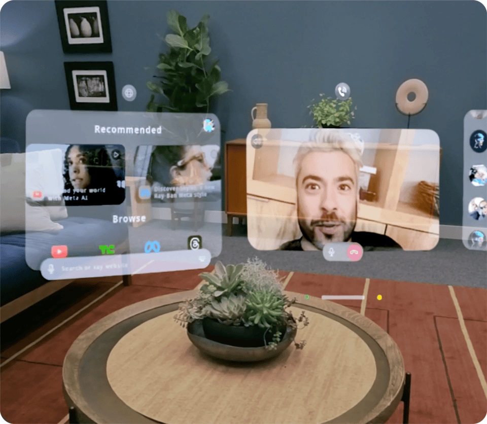 تتمتع نظارة أوريون بأكبر مجال رؤية في أصغر نظارات الواقع المعزز حتى الآن. يفتح مجال الرؤية هذا حالات استخدام غامرة بدءًا من النوافذ متعددة المهام والترفيه على الشاشات الكبيرة وحتى الصور المجسمة بالحجم الطبيعي للأشخاص