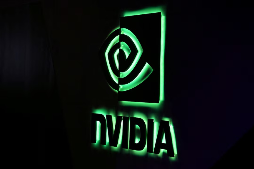 يظهر شعار "نفيديا NVIDIA" في لوس أنجلوس، كاليفورنيا، الولايات المتحدة