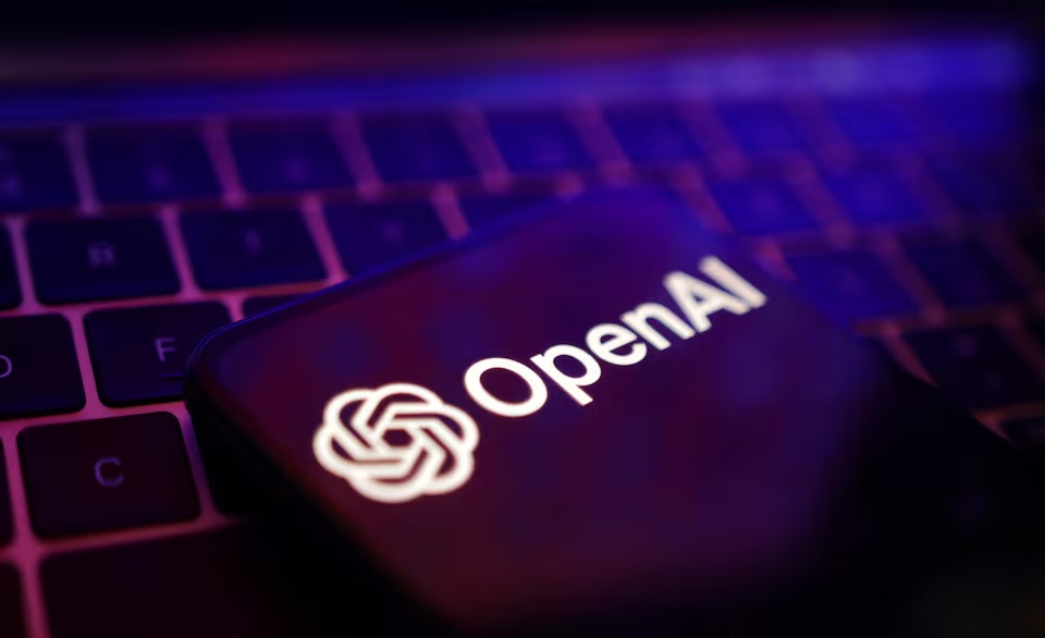 يظهر شعار OpenAI في هذا الشكل التوضيحي المصمم في 20 مايو 2024