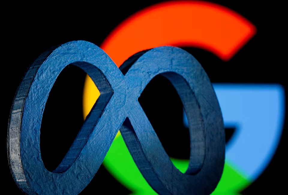 شعار شركتي ميتا -فيسبوك و جوجل