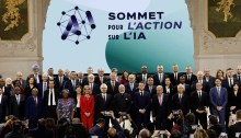 صورة لرؤساء الدول ورؤساء الوفود التي شاركت في المؤتمر العالمي للذكاء الاصطناعي في باريس فرنسا 11 فبراير 2025