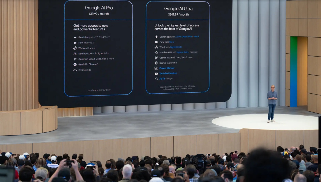 أطلقت الشركة خدمة اشتراك جديدة للمطورين باسم Google A.I. Ultra، وهي عبارة عن حزمة من جميع أدوات الذكاء الاصطناعي الخاصة بها مقابل 250 دولارًا شهريًا