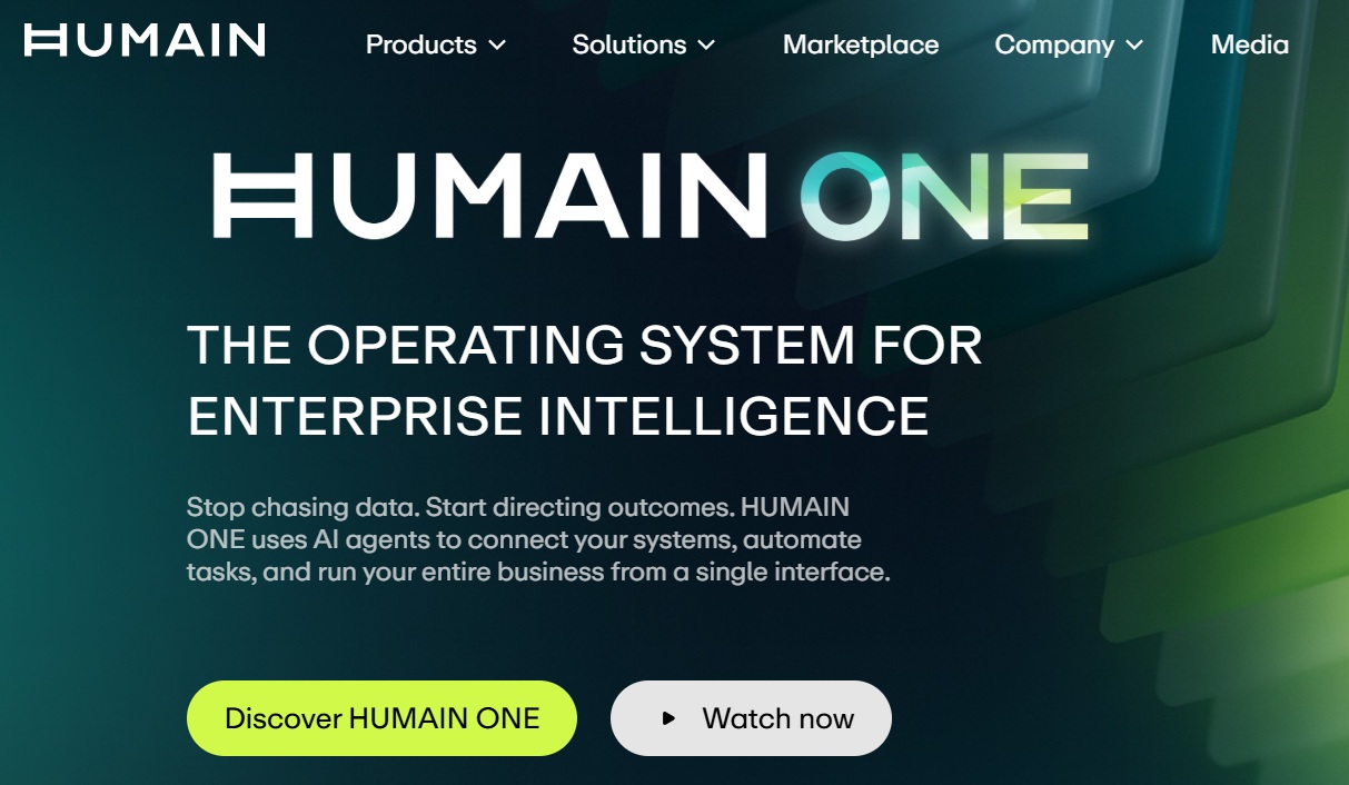 موقع شركة هيوماين السعودية للذكاء الاصطناعي علي شبكة الإنترنت