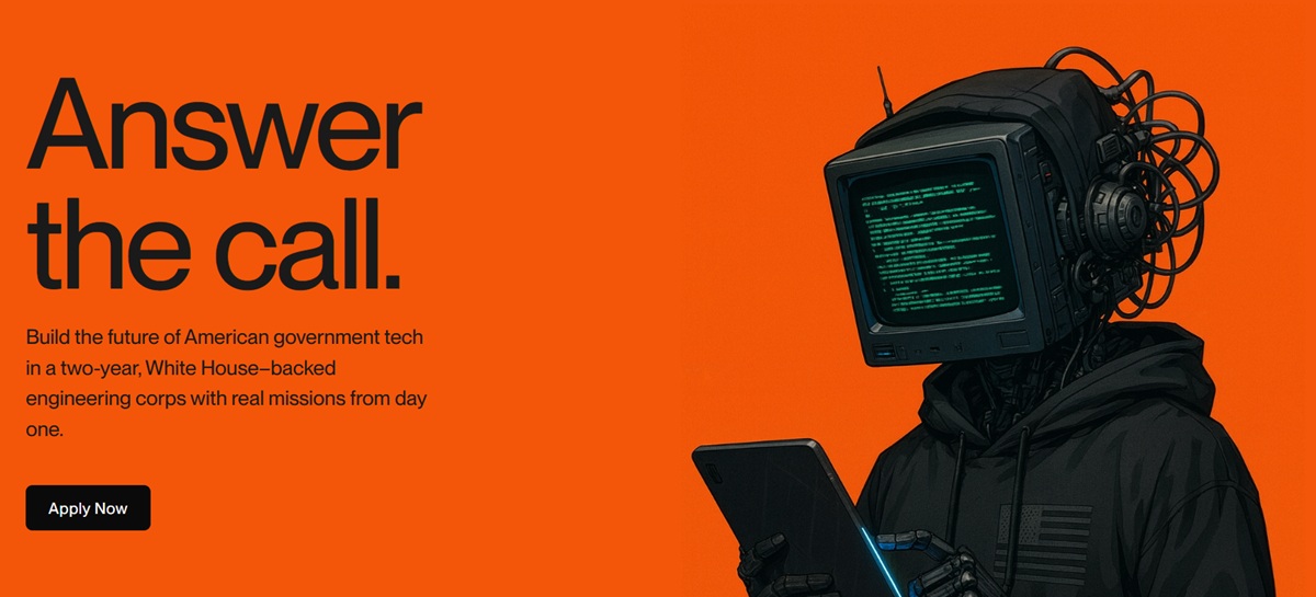 الموقع الإلكتروني لتوظيف مهندسي الذكاء الاصطناعي لبرنامج القوة التقنية الأمريكية